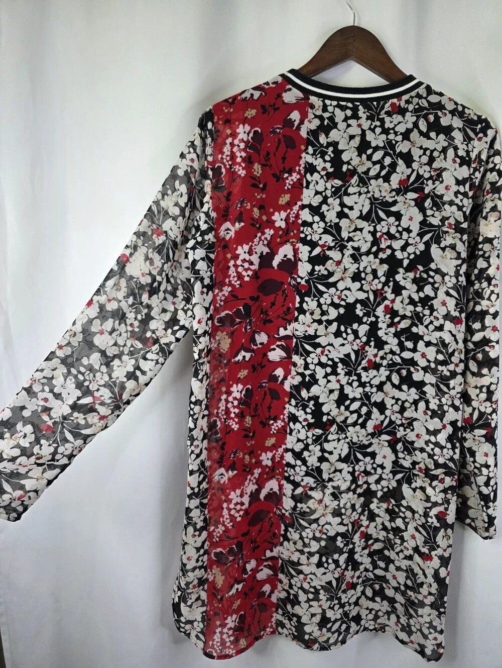 Calvin Klein Womens Size Med Floral Sheer Lined Crew Neck Tunic Dress Multicolor - Picture 15 of 16
